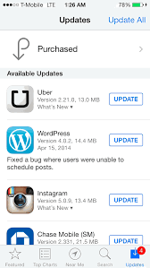 Updating the apps in app store